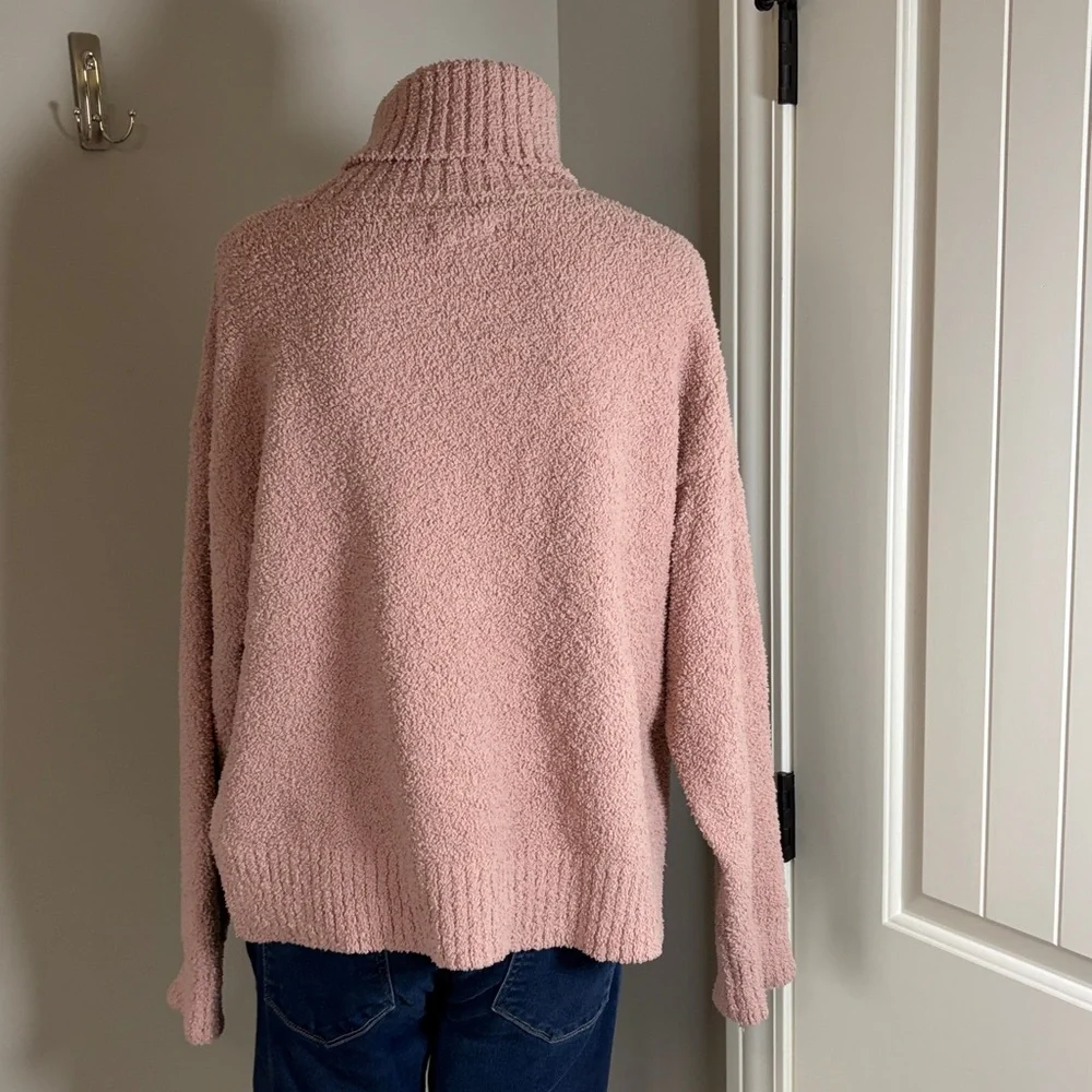 UGG Ylonda Turtleneck Sweater Pink Relaxed Cozy Plush Pullover Lounge Sz M - Picture 7 of 15